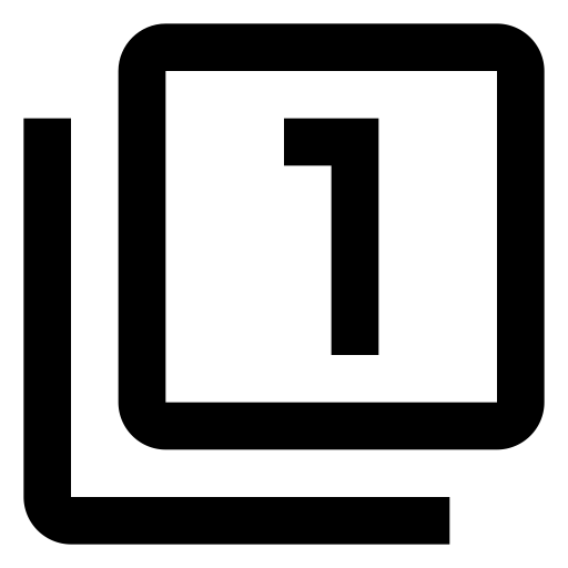 Numeric 1 Box Multiple Outline svg vector icon