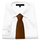 brown, shirt, tie, white icon