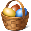 basket, easter, eggs icon