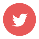 circular, media, modern, red, social, t, tw, tweet, twitter icon