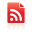 document, feed, red icon