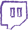 drawn, grunge, line, media, social, twitch svg vector icon