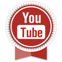 ribbon, social, youtube icon