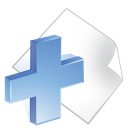 add, blue, paper icon