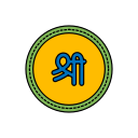 diwali, festival, lights, shree svg vector icon