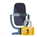 radio,microphone,lock icon