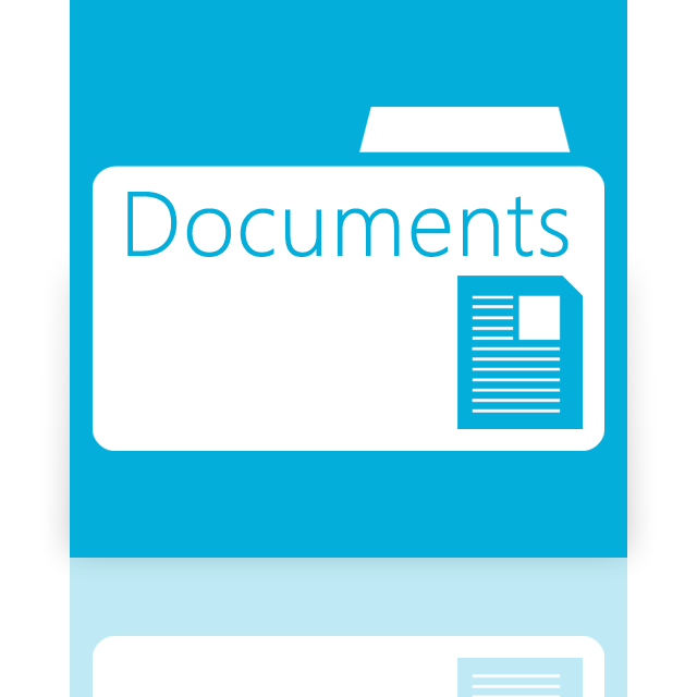 documents, folder, mirror icon