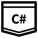 c sharp, coding, coding language, e learning, line, programming, tutorial svg vector icon