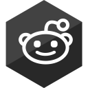 gloss, hexagon, media, reddit, social svg vector icon