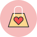 bag, shopping, valentines svg vector icon
