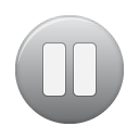 button, grey, pause icon