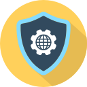 cog, earth, security, settings, shield svg vector icon