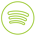circles, line, music, neon, social, spotify svg vector icon