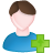 user,male,add,plus,member,profile,person,people,human,man,account icon