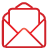 basic, mail, open, red icon