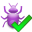 accept, bug icon
