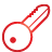 basic, key, red icon