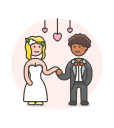 dance, gawn, lesbian, suit, wedding svg vector icon