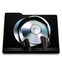 black,folder,music icon