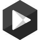 gloss, hexagon, media, play, social, store svg vector icon