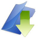dossierbleu,download,descending,fall,decrease,down,descend icon