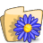 blue,flower,folder,plant icon