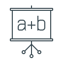 blackboard, courses, education, flipchart, formula, school, training svg vector icon
