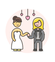 dance, gawn, lesbian, suit, wedding svg vector icon