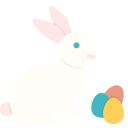 bunny, easter, eggs, paschal, play, rabbit svg vector icon