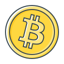 bitcoin, btc, coin, cryptocurrency svg vector icon