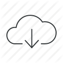 arrow, cloud, data, down, download, sharing, storage icon