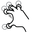 finger, four, gestureworks, scale icon