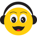 face, happy, listen to music, smiley svg vector icon