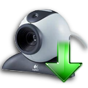 arrow, down, webcam icon