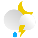bolt, light, moon, night, rain, thunderstorm, weather svg vector icon