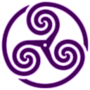 purple,wheeled,triskelion,knot,knotting icon