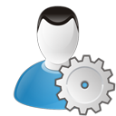 settings, user icon