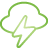 basic, green, thunder, weather icon