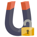 physics,magnet,lock,open icon