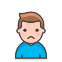 2, frowning, man svg vector icon