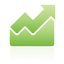 area, chart, green, up icon