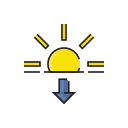 evening, meteorology, sign, sun, sunset, weather svg vector icon