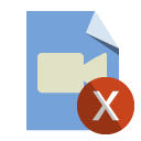 file,type,video,cross icon