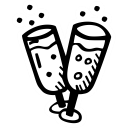 celebration, champagne, glasses, new year, party svg vector icon