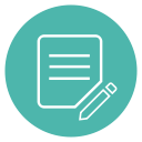article, circle, edit, paper, pencil svg vector icon
