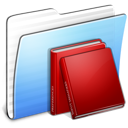 aqua, folder, library, stripped icon