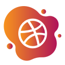 aquarelle, bubble, dribbble, gradient, liquid, pink, watercolour, yellow svg vector icon