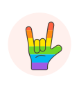 fist, flag, hand, lgbtq svg vector icon