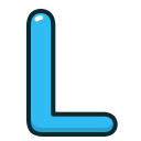 alphabet, blue, l, letter, letters svg vector icon