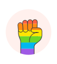 fist, flag, hand, lgbtq svg vector icon